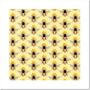 Honey Bees Pattern Posters and Art